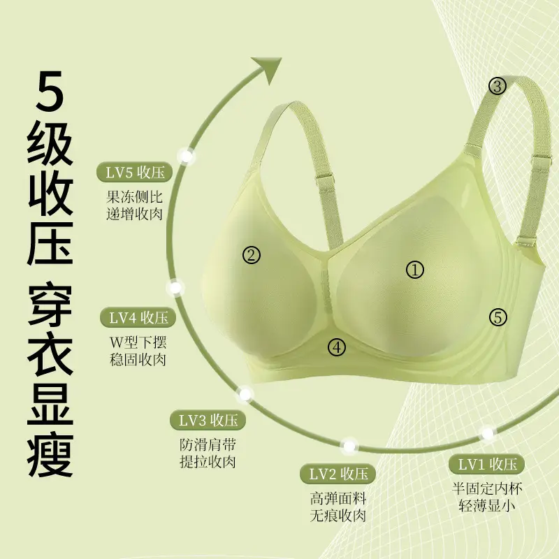 Non-Marching Naked Underwear Women's Jelly Soft Support Adjustable Breast Lap Anti-Sagging Ultra-Soft Thin Bra without Steel Ring - Image 10