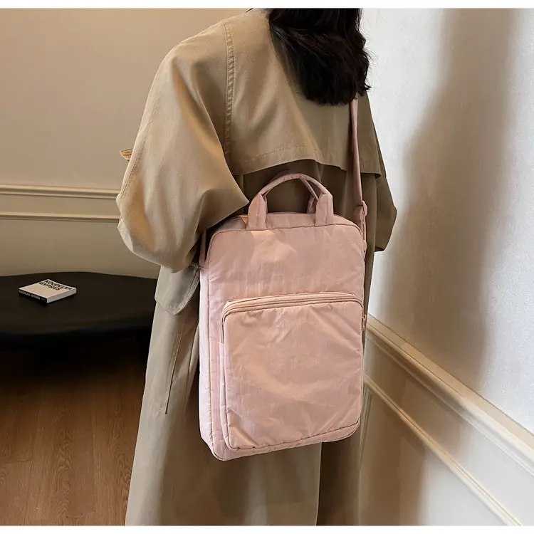 Women's Large Capacity Nylon Shoulder Bag Cream — feature 42