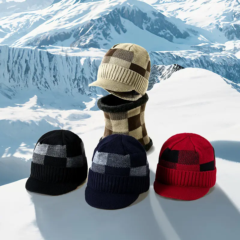 Winter Knitted Baseball Cap with Fleece Lined Scarf Set - Image 7