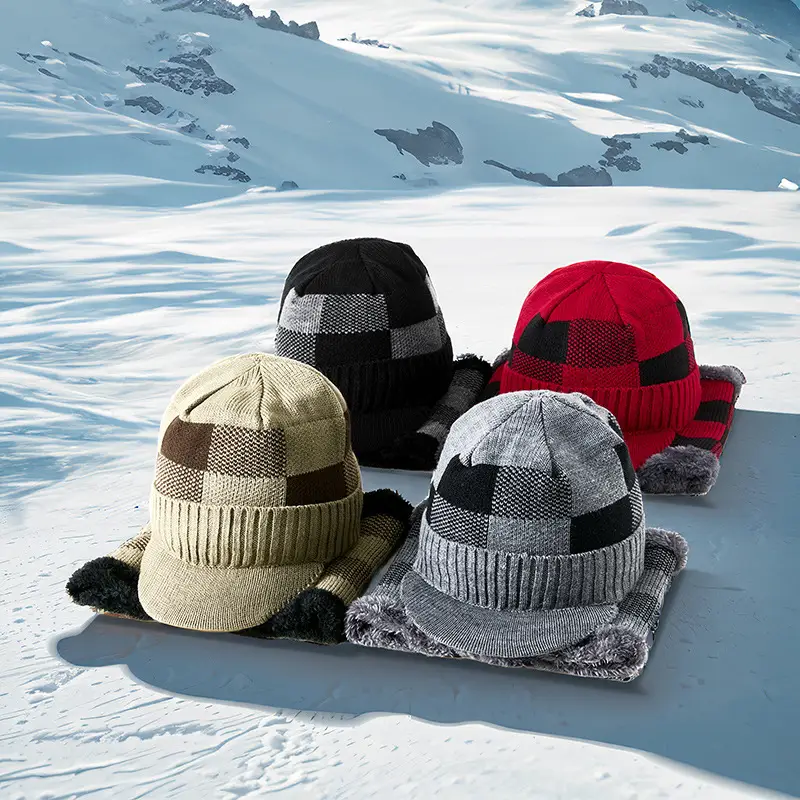 Winter Knitted Baseball Cap with Fleece Lined Scarf Set - Image 9