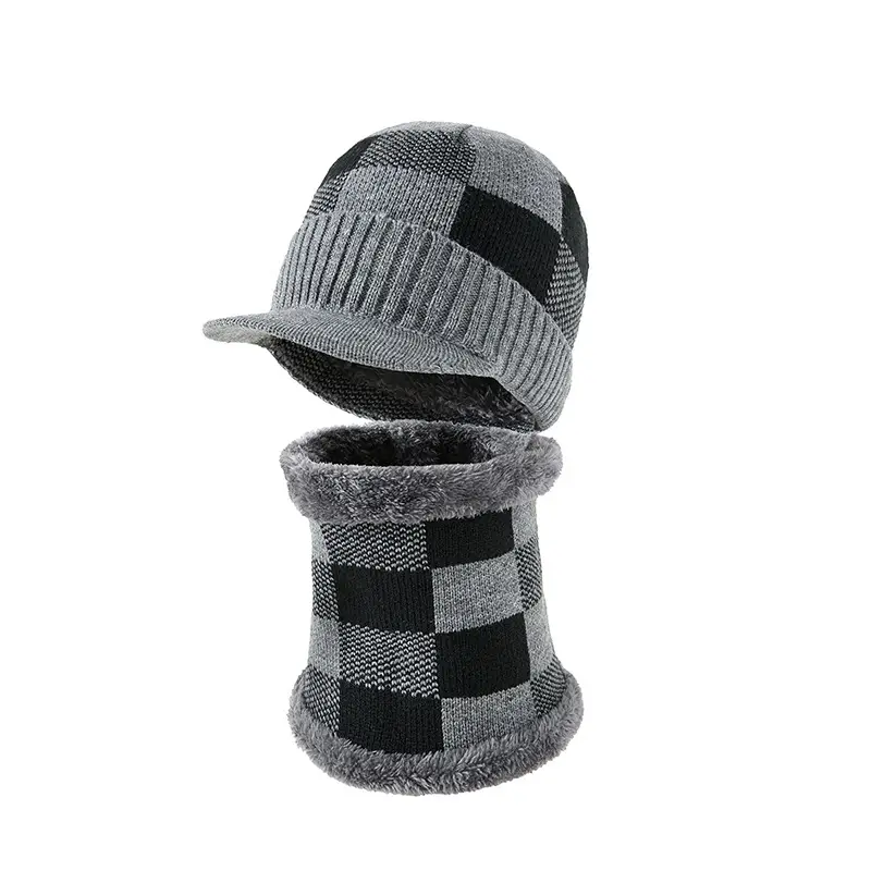 Winter Knitted Baseball Cap with Fleece Lined Scarf Set - Image 10