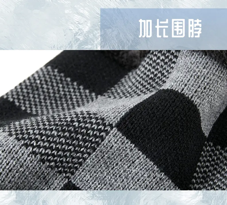Winter Knitted Baseball Cap with Fleece Lined Scarf Set — feature 35