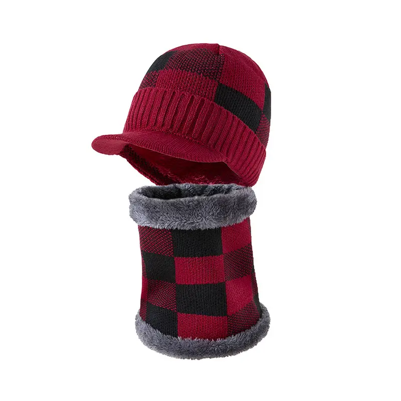 Winter Knitted Baseball Cap with Fleece Lined Scarf Set - Image 4