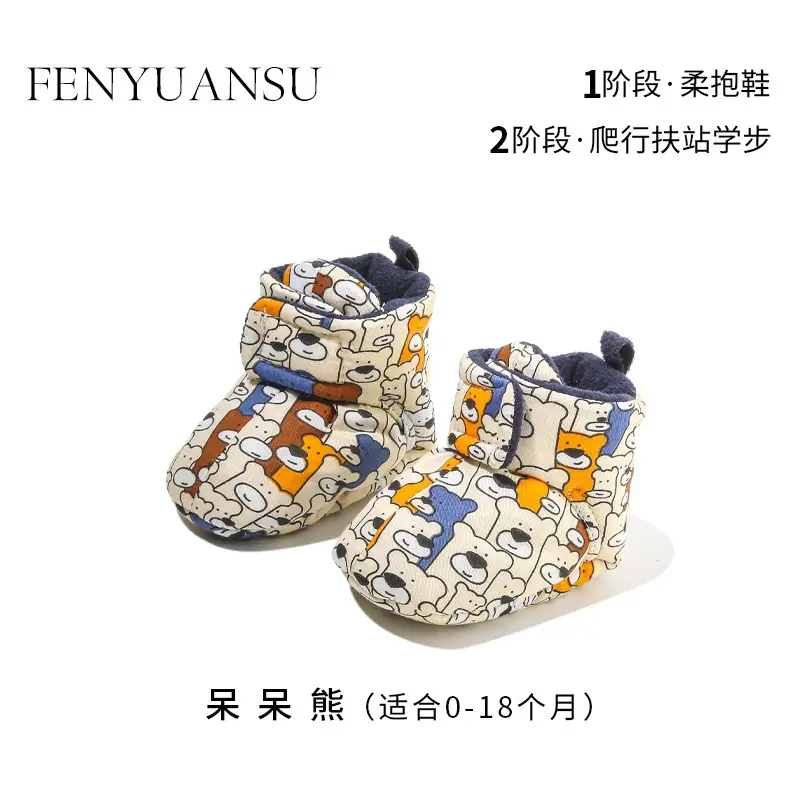 Fentyansu Newborn Baby Shoes 0-18 Months Fleece Lined