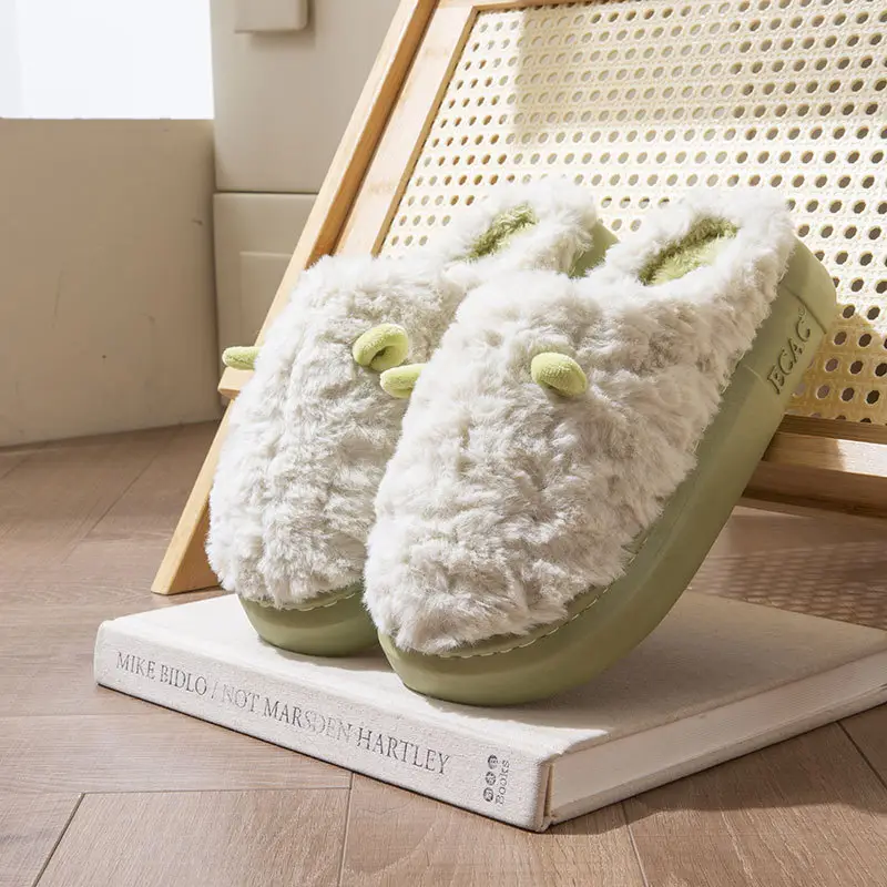 Cute Plush Cotton Slippers for Women Winter 2025 - Image 3