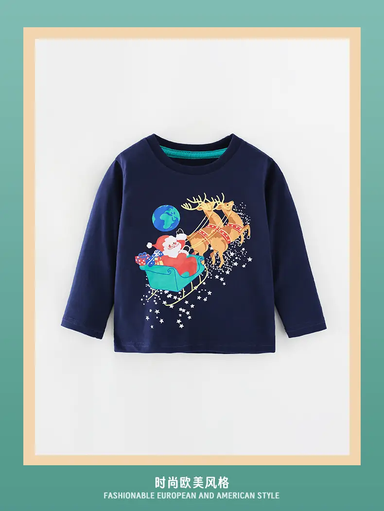 2024 Boys Cotton Christmas T-Shirt Long Sleeve — feature 2