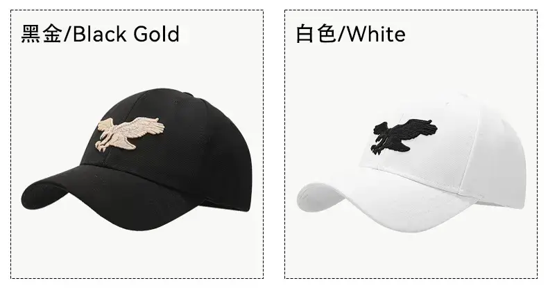 Black Gold Three-Dimensional Eagle Cap for Men — feature 6