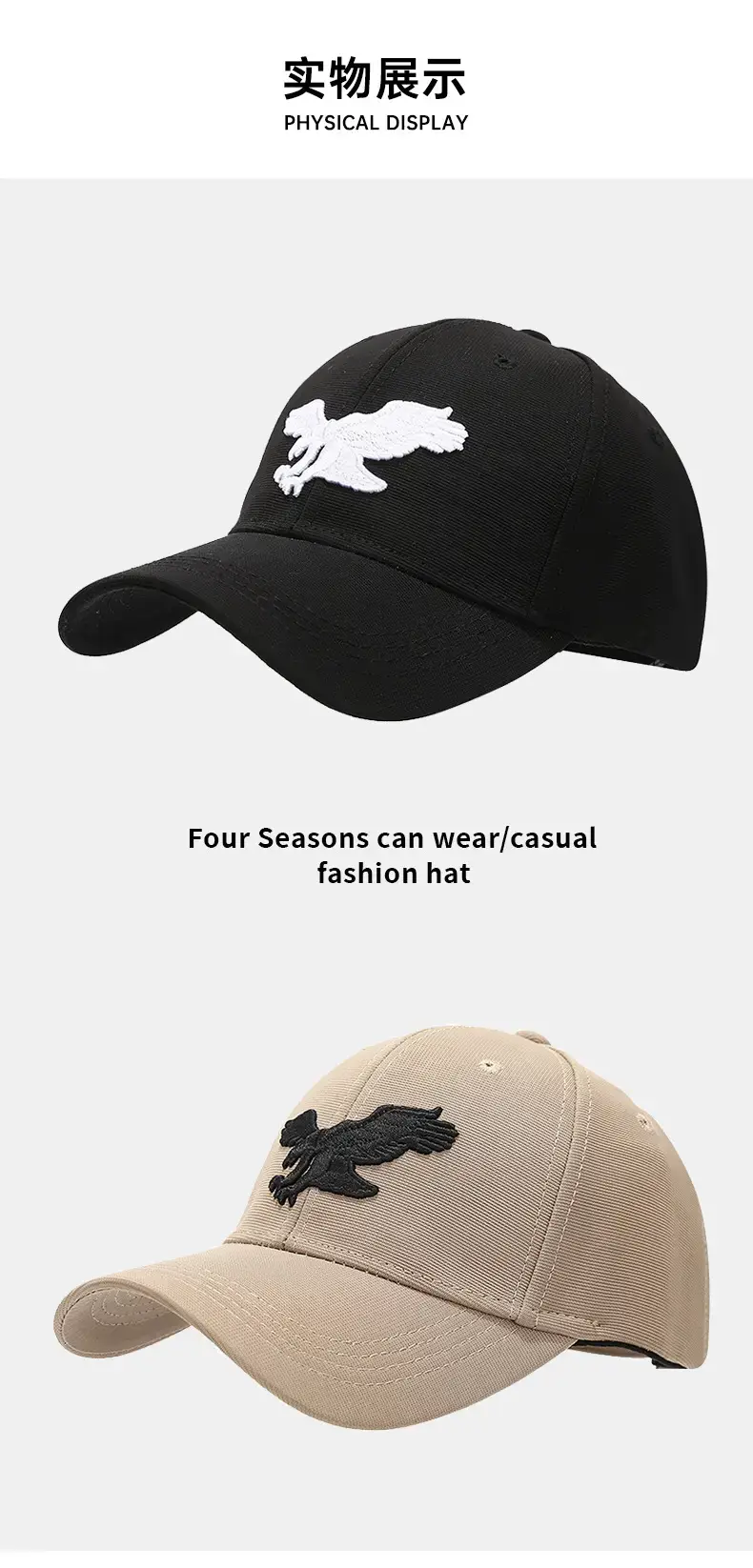 Black Gold Three-Dimensional Eagle Cap for Men — feature 7