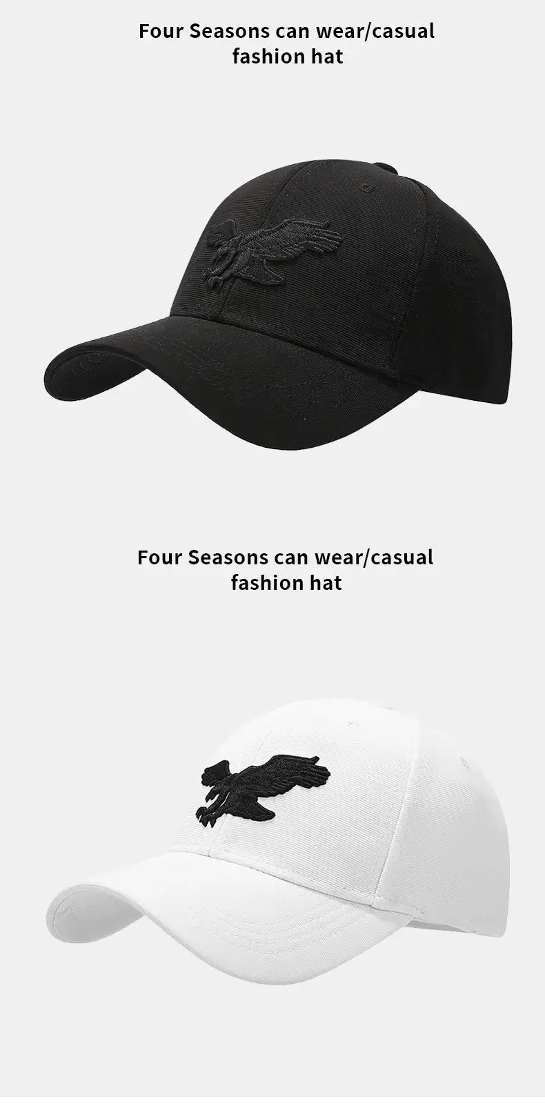 Black Gold Three-Dimensional Eagle Cap for Men — feature 8