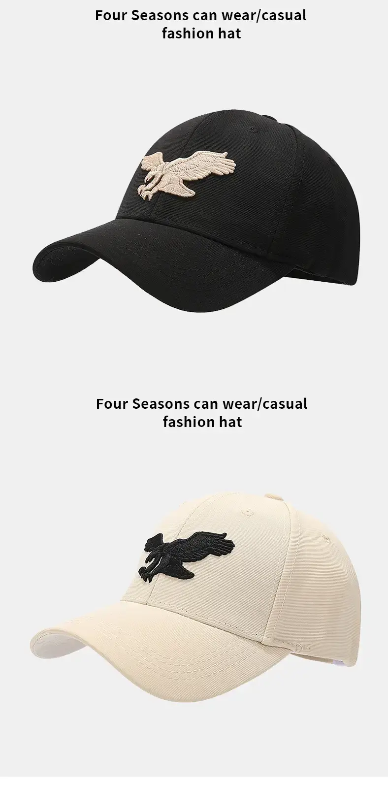 Black Gold Three-Dimensional Eagle Cap for Men — feature 9