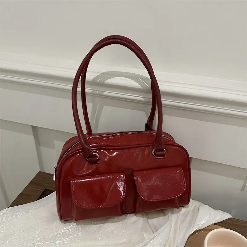 White Korean Double Pocket Shoulder Bag for Women - Image 7
