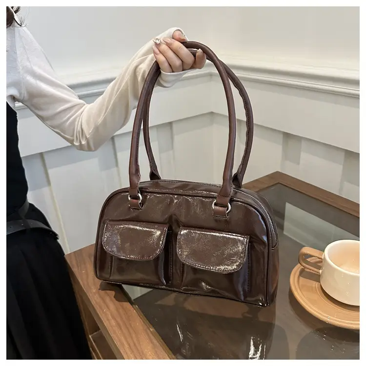 White Korean Double Pocket Shoulder Bag for Women — feature 21
