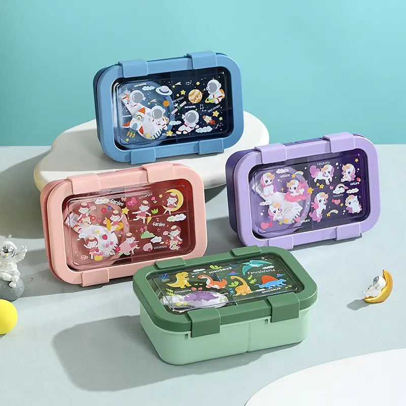 Cross-border Portable Children's Lunch Lunch Box Microwave Oven Student Office Worker Double-layer Lunch Box Compressed with Soup Bowl Lunch Box