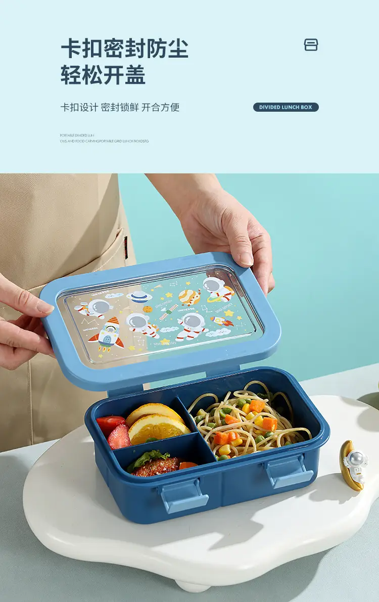 Cross-border Portable Children's Lunch Lunch Box Microwave Oven Student Office Worker Double-layer Lunch Box Compressed with Soup Bowl Lunch Box — feature 7