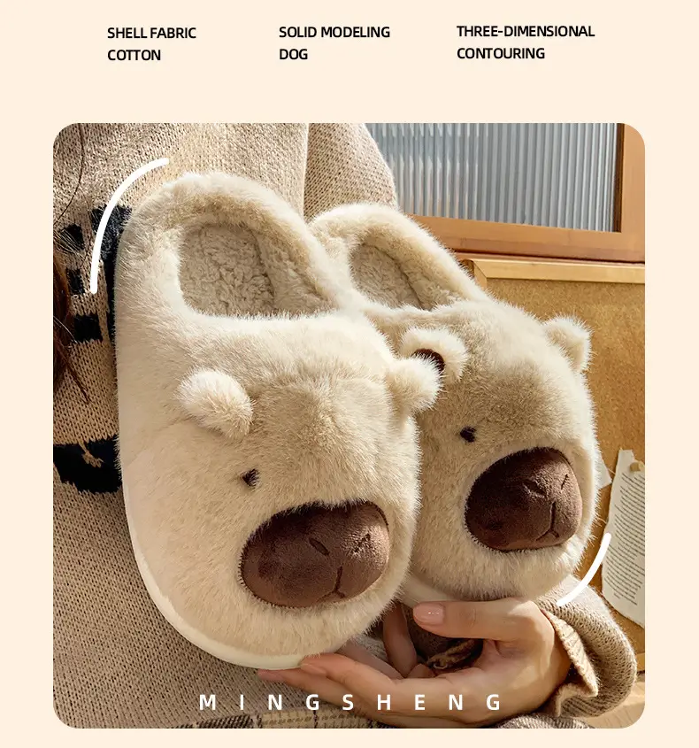 Winter New Women's Cute Cartoon Slippers Fleece Warm — feature 5