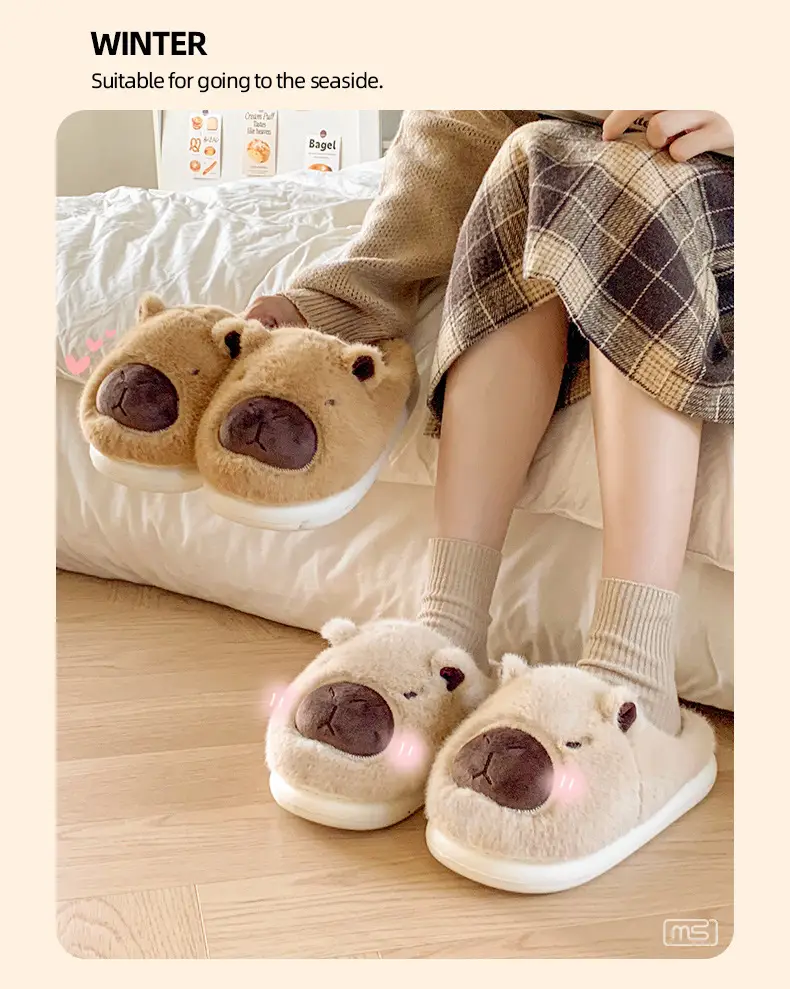 Winter New Women's Cute Cartoon Slippers Fleece Warm — feature 7