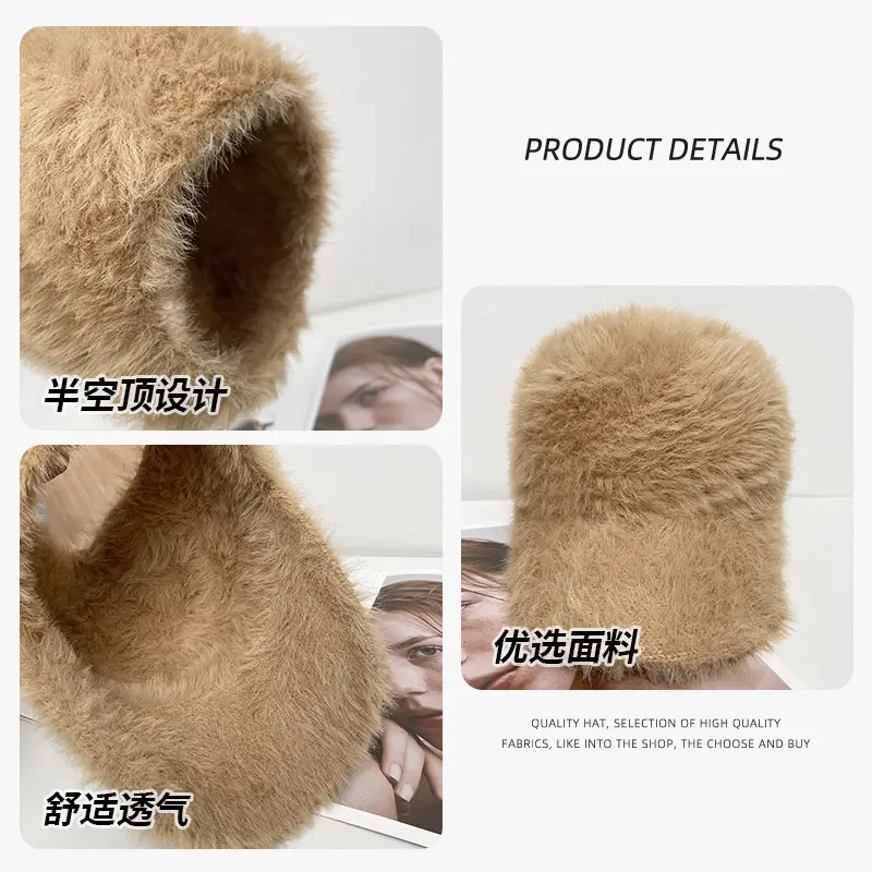 Women Wool Knitted Baseball Cap with Ponytail Winter Warm