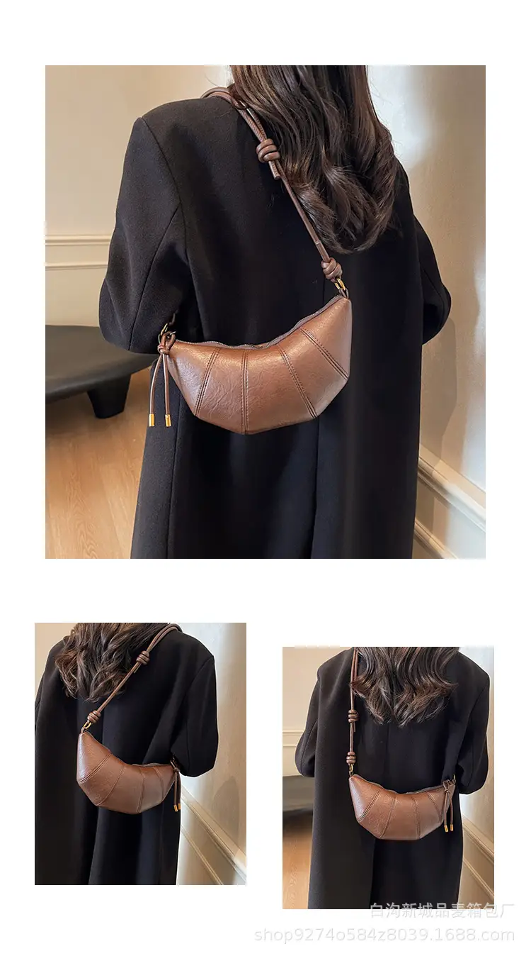 Brown Leather Niche Shoulder Messenger Bag — feature 9