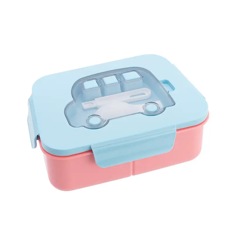 Creative Children's Car Student Lunch Box Office Worker Separated Lunch Box Microwaveable Lunch Box with Cutlery