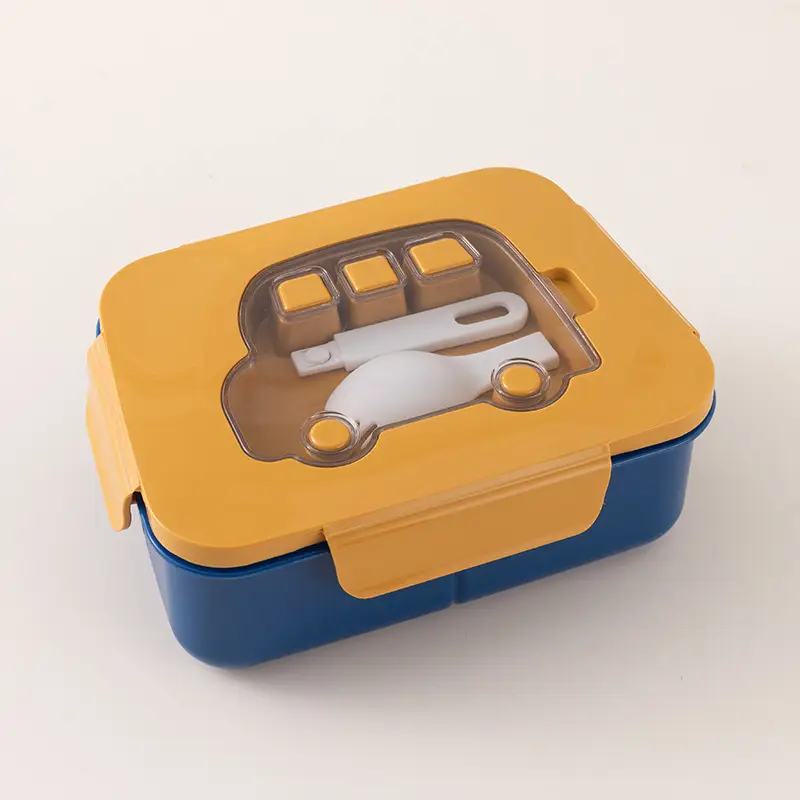 Creative Children's Car Student Lunch Box Office Worker Separated Lunch Box Microwaveable Lunch Box with Cutlery