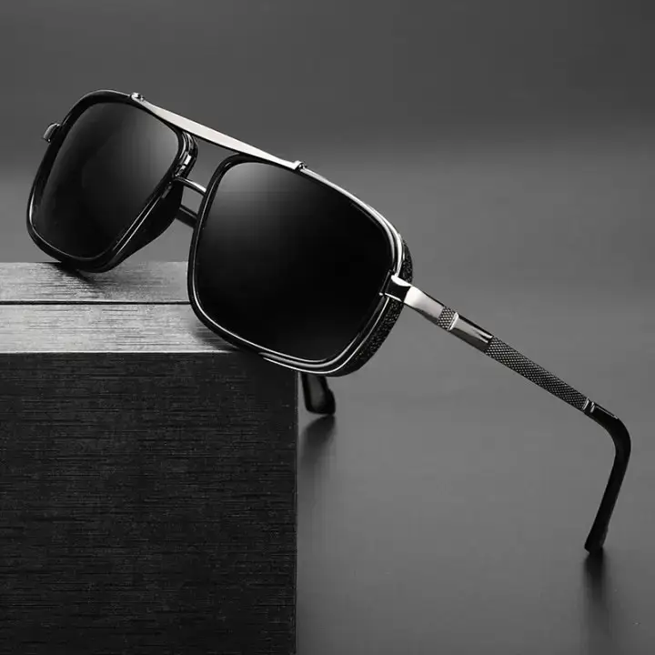 Punk Metal Sunglasses Black Double Bridge