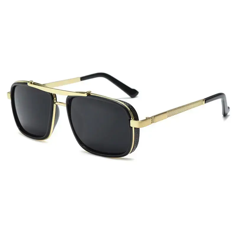 Punk Metal Sunglasses Black Double Bridge