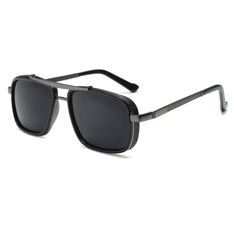 Punk Metal Sunglasses Black Double Bridge