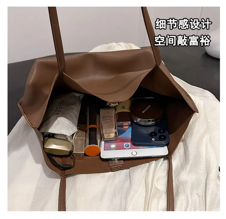 Vintage Brown Tote Bag Large Capacity 2024 — feature 9