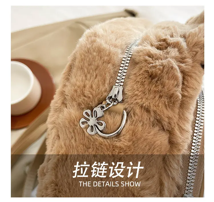 New Women's Plush Bear Ear Bag with Transparent Front — feature 15