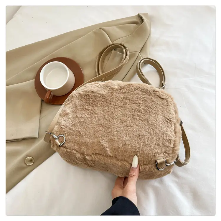 New Women's Plush Bear Ear Bag with Transparent Front — feature 31