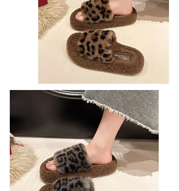 Thick-soles Mao Mao slippers women's outer wear 2024 autumn and winter new lamb fluffy online popular household cotton slippers — feature 16