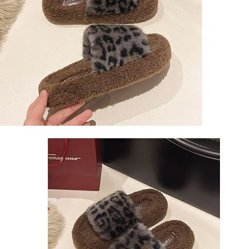 Thick-soles Mao Mao slippers women's outer wear 2024 autumn and winter new lamb fluffy online popular household cotton slippers — feature 21