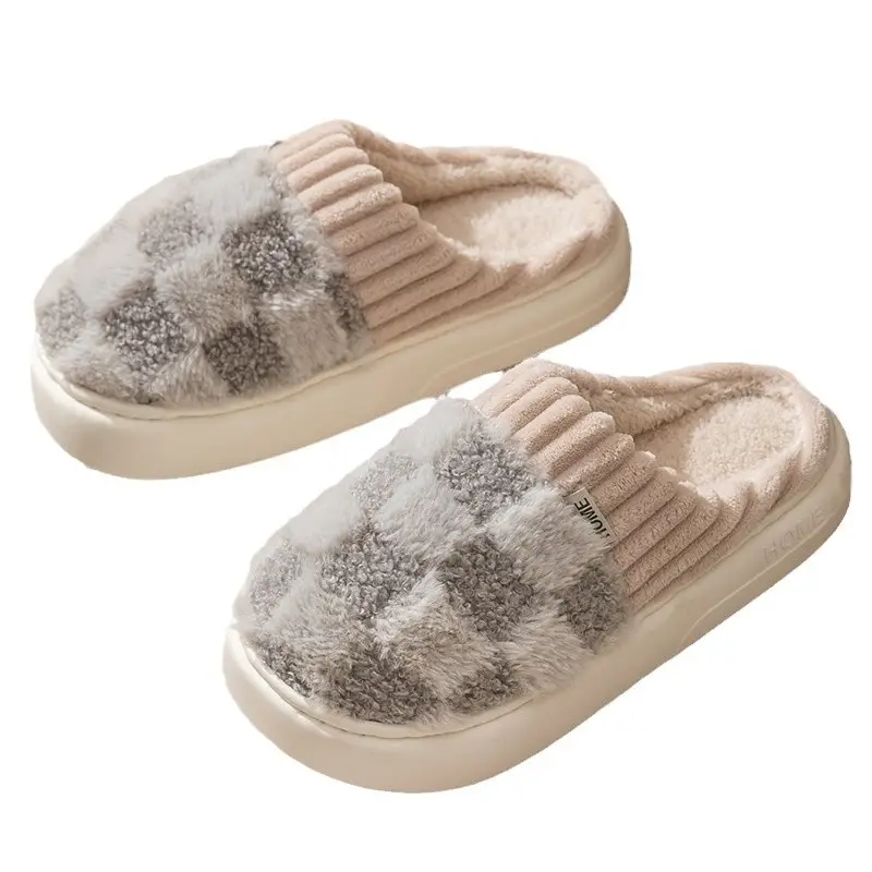 2025 New Cotton Slippers for Women Winter Indoor Household Non-Slip Thick-Soled Postpartum Fleece-Lined Warm Home Wool Slippers for Men - Image 14