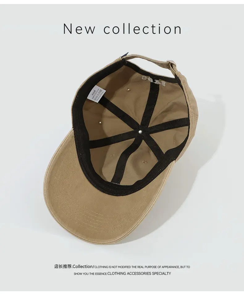 Black Korean Style Baseball Cap with Letter Embroidery — feature 5