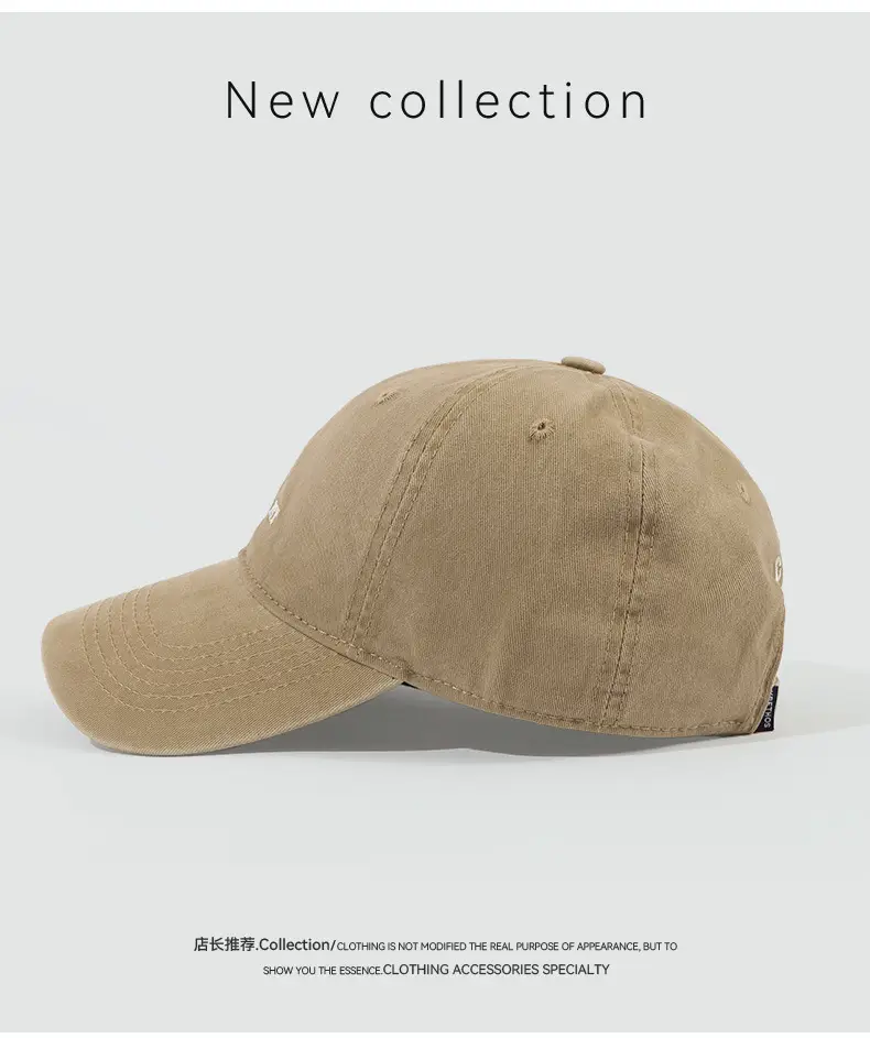 Black Korean Style Baseball Cap with Letter Embroidery — feature 6