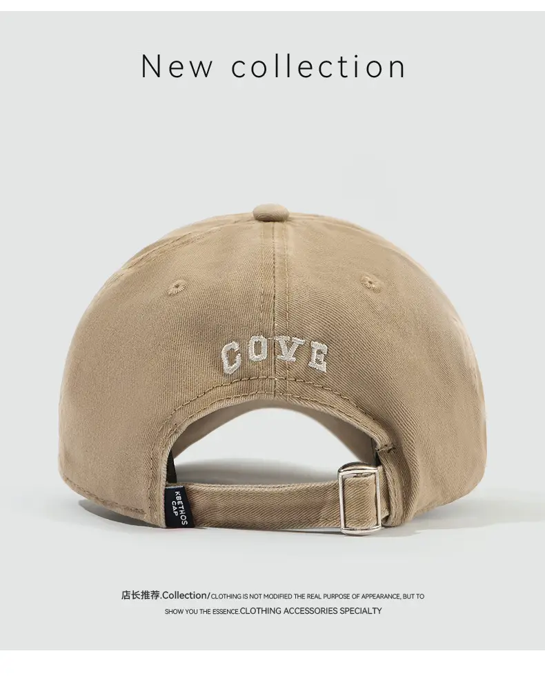 Black Korean Style Baseball Cap with Letter Embroidery — feature 7