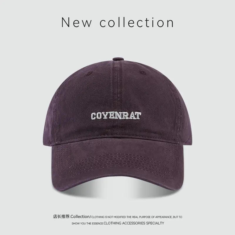 Black Korean Style Baseball Cap with Letter Embroidery - Image 4