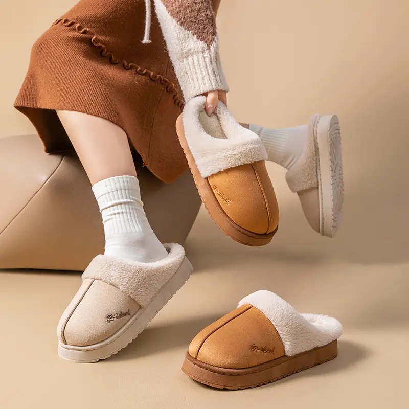 Women's Warm Fleece Lined Slippers Autumn Winter - Image 6