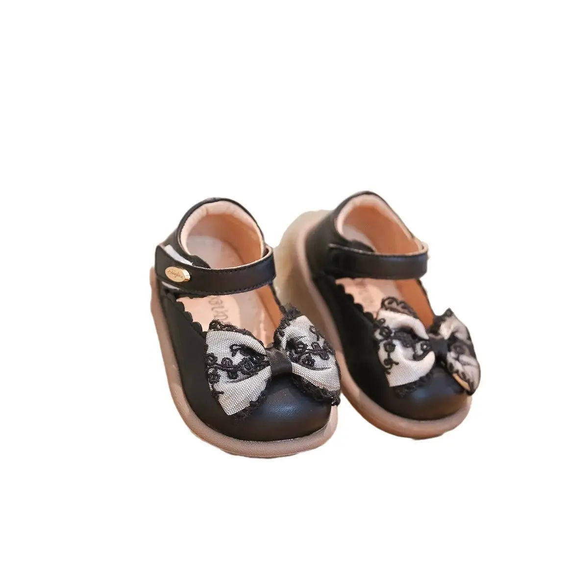 Baby Girl Boots Black Bow Autumn 1-2Yrs