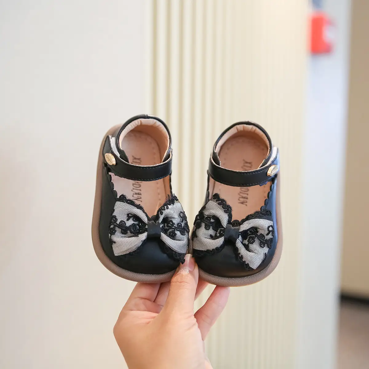 Baby Girl Boots Black Bow Autumn 1-2Yrs