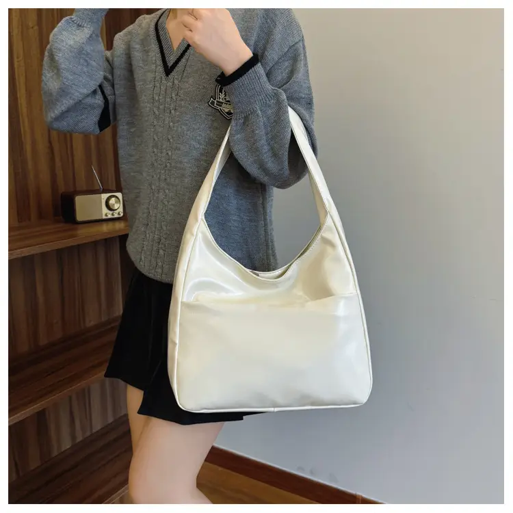 Silver Textured Large Capacity Shoulder Bag for Women — feature 11