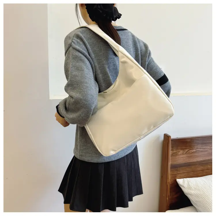 Silver Textured Large Capacity Shoulder Bag for Women — feature 12