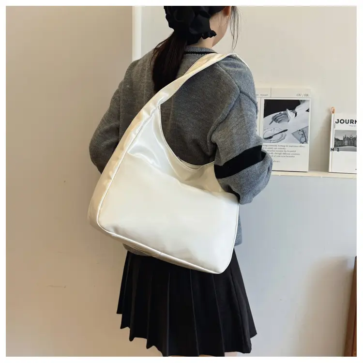 Silver Textured Large Capacity Shoulder Bag for Women — feature 13