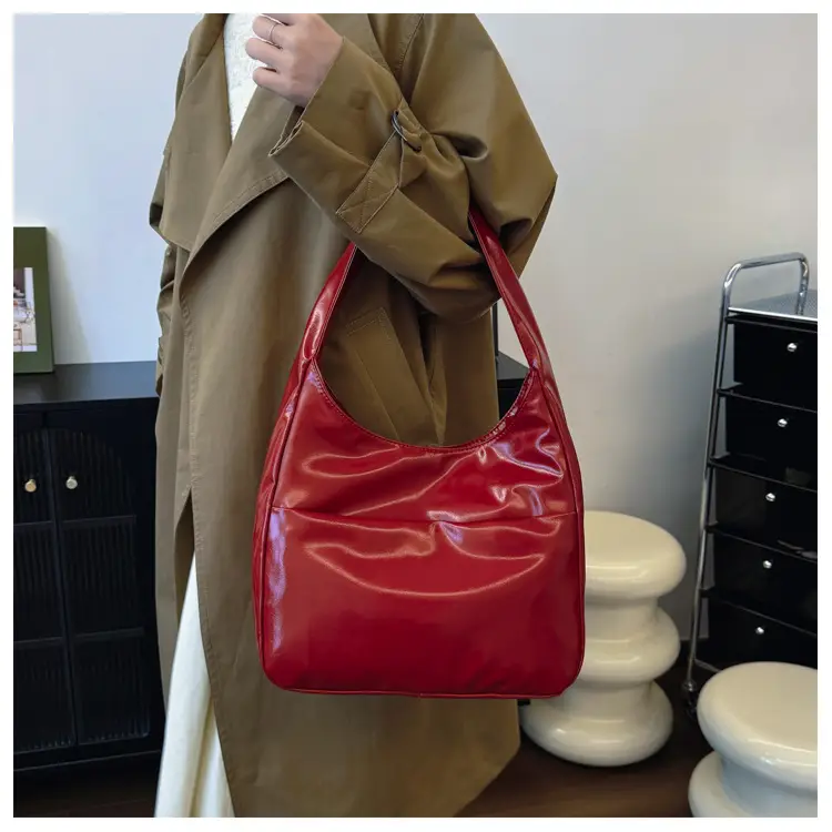 Silver Textured Large Capacity Shoulder Bag for Women — feature 19