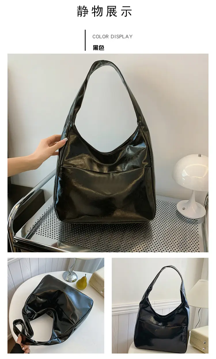 Silver Textured Large Capacity Shoulder Bag for Women — feature 26