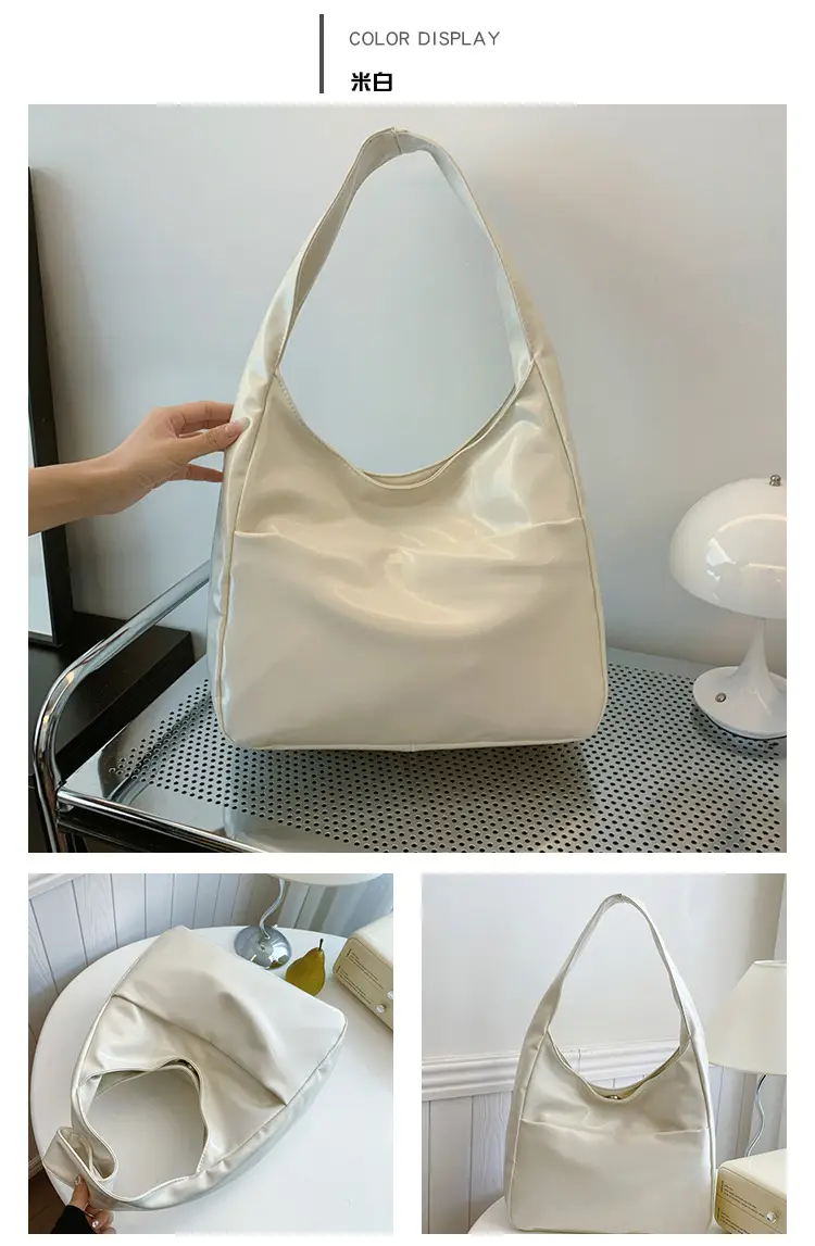 Silver Textured Large Capacity Shoulder Bag for Women — feature 27