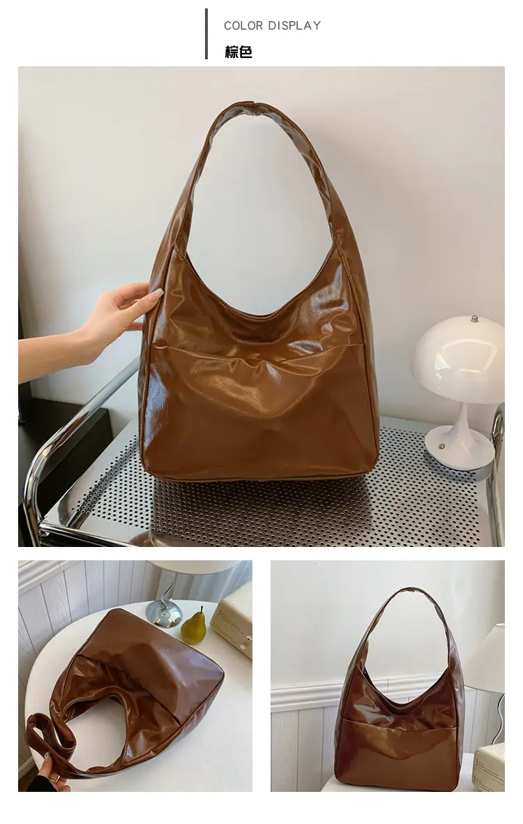 Silver Textured Large Capacity Shoulder Bag for Women — feature 28