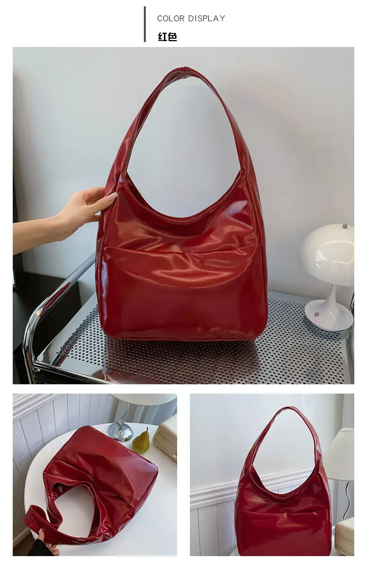 Silver Textured Large Capacity Shoulder Bag for Women — feature 30