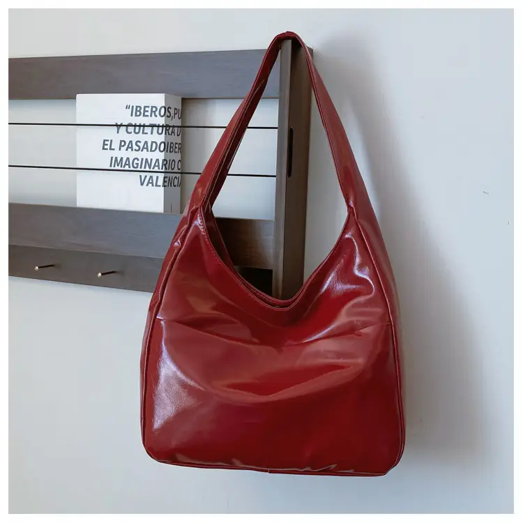 Silver Textured Large Capacity Shoulder Bag for Women