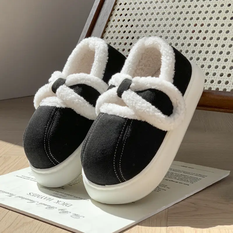 New Retro Style All-inclusive Heeled Cotton Shoes Women's Winter Home fleece-lined Warmer Non-slip Yuetson Cotton Shoes for Outer Wear - Image 8